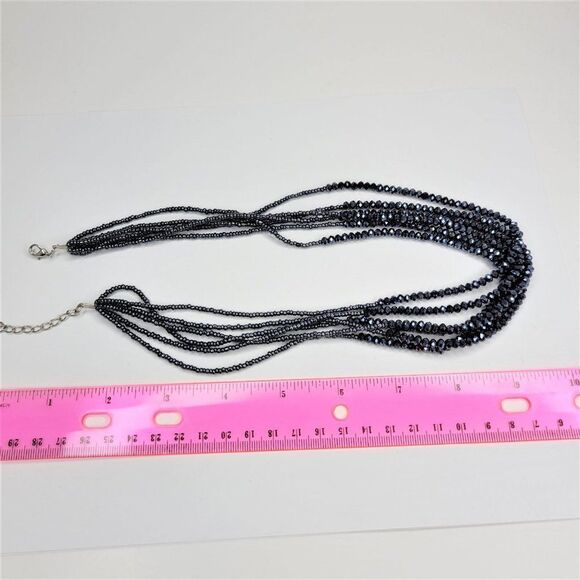 Multistrand Bead Choker Bib Necklace - Picture 9 of 9